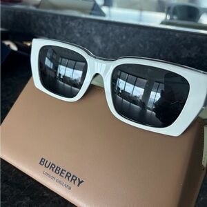 Burberry White and Black Sunglasses